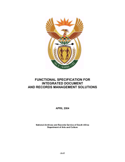 functional specification for integrated document and