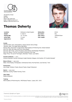 Thomas Doherty - Olivia Bell Management