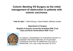 Colonic Stenting VS Surgery as the initial management of