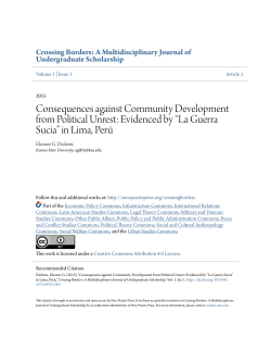 Evidenced by &ldquo;La Guerra Sucia&rdquo; in Lima, Per&uacute;
