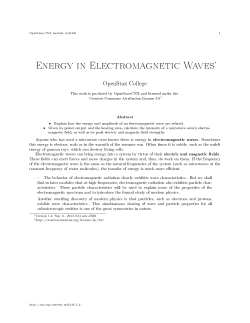 Energy in Electromagnetic Waves