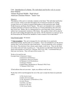 Introduction of a theme: The individual and his/her