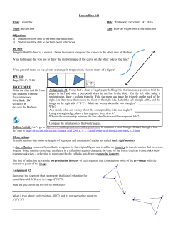 Geometry Fall 2016 Lesson 040 _Line Reflections and Point