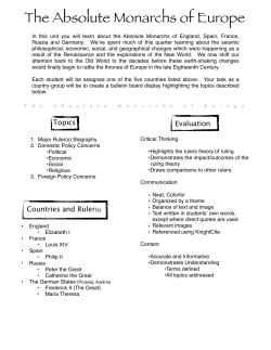 Absolute Monarchs of Europe