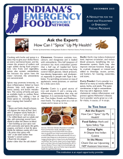 How Can I "Spice" Up My Health?