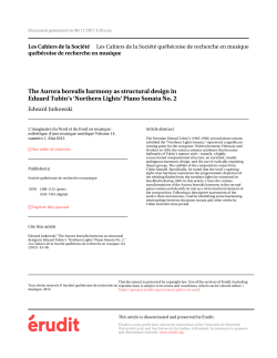 The Aurora borealis harmony as structural design in Eduard Tubin`s