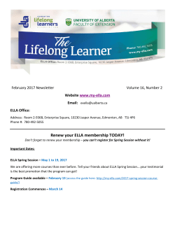 ELLA Newsletter February 2017 - Edmonton Lifelong Learners