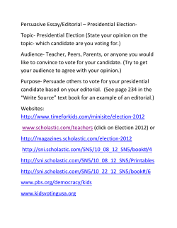 Persuasive Essay/Editorial &ndash; Presidential Election