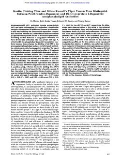 Kaolin Clotting Time and Dilute Russell`s Viper