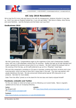 AiC July 2016 Newsletter