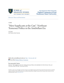 Northeast Tennessee Politics in the Antebellum Era