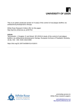 A study of the control of oral plaque biofilms via antibacterial