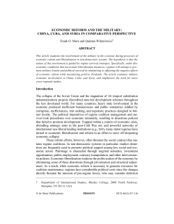 economic reform and the military: china, cuba