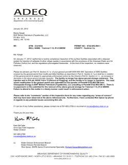 January 20, 2012 Becky Keogh BHP Billiton Petroleum (Fayetteville