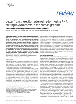 A-to-I RNA editing in Alu repeats in the human genome