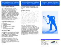 Property Inspection Guidelines for Buyer and Sellers