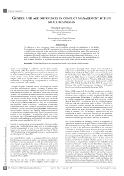 gender and age differences in conflict management within small