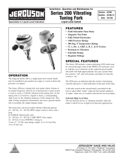 Series 200 Vibrating Tuning Fork