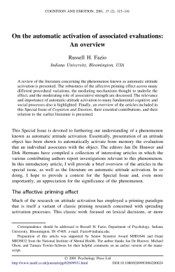 On the automatic activation of associated evaluations: An overview