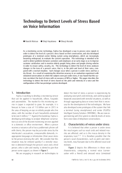 Technology to Detect Levels of Stress Based on Voice