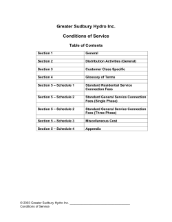 Conditions of Service - Greater Sudbury Utilities