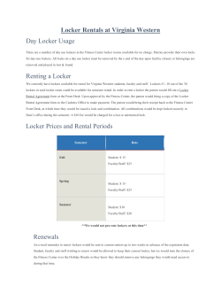 Locker Rentals at Virginia Western Day Locker Usage Renting a