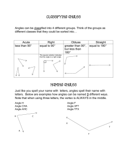 Classifying Angles NAMING Angles