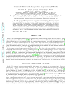 Community Structure in Congressional Cosponsorship Networks