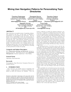 Mining User Navigation Patterns for Personalizing Topic Directories