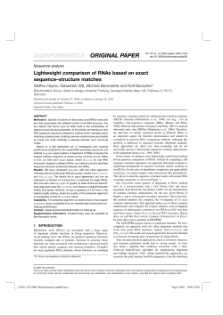 Lightweight comparison of RNAs based on exact sequence