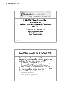 RAT-STATS and Sampling - Health Care Compliance Association