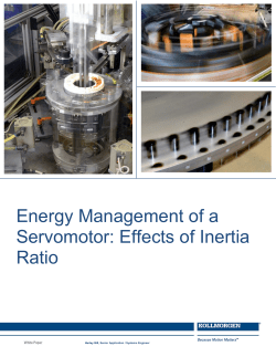 Energy Management of a Servomotor: Effects of Inertia