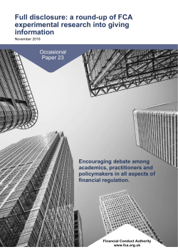 Occasional Paper 23 - Full disclosure: a round