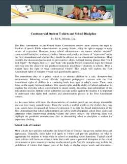 Controversial Student T-shirts and School Discipline