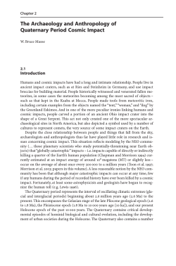 The Archaeology and Anthropology of Quaternary Period Cosmic