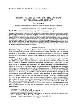 haemanalysis of tannins: the concept of relative astringency