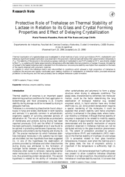 Protective Role of Trehalose on Thermal Stability of Lactase in