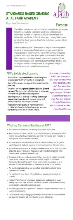 Standards Based Grading