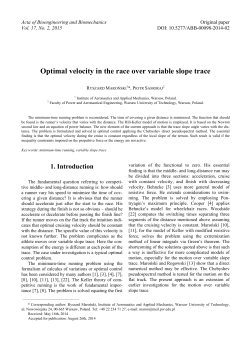 Optimal velocity in the race over variable slope trace