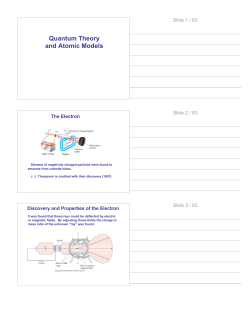 Quantum Theory and Atomic Models