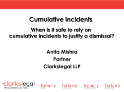 Cumulative incidents - White Paper Documents