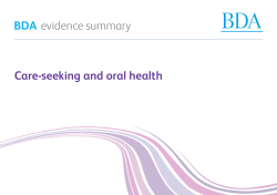 Care-seeking and oral health