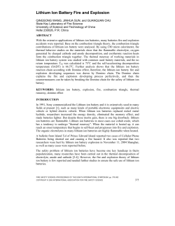 Lithium Ion Battery Fire and Explosion