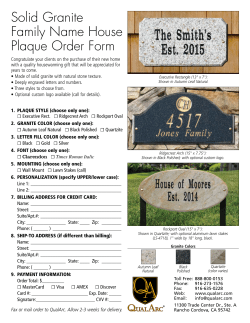 Solid Granite Family Name House Plaque Order Form