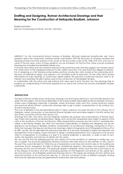 Drafting and Designing. Roman Architectural Drawings and their