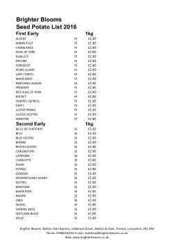 Brighter Blooms Seed Potato List 2016