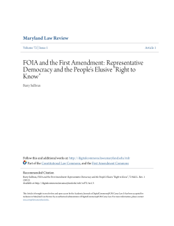 FOIA and the First Amendment: Representative Democracy and the