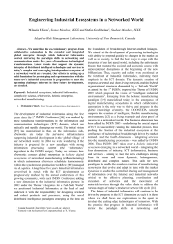 Engineering Industrial Ecosystems in a Networked World
