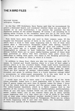 The X-Bird Files - Digital Commons @ Butler University