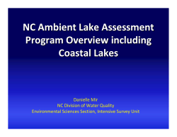 NC Ambient Lake Assessment Program Overview including Coastal